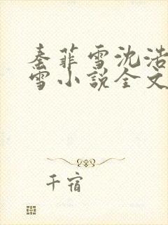 秦菲雪沈浩秦菲雪小说全文免费阅读求书