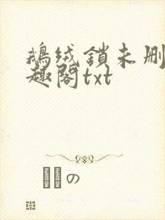鹅绒锁未删除笔趣阁txt封面