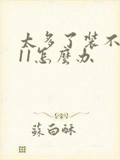 太多了装不下h11怎么办封面