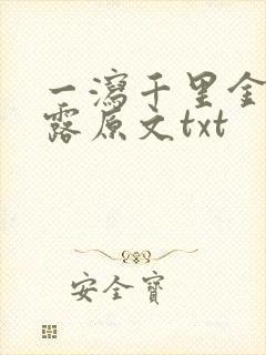 一泻千里金银花露原文txt