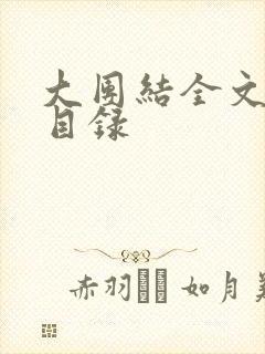 大团结全文阅读目录封面