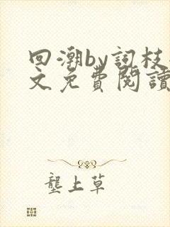 回潮by词枝全文免费阅读笔趣阁