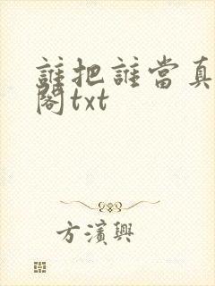 谁把谁当真笔趣阁txt
