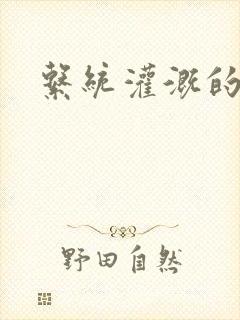 系统灌溉的日常