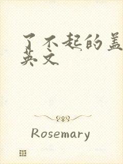 了不起的盖茨比英文