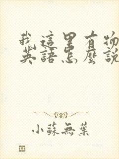 我这里有物资用英语怎么说