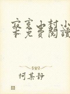 寂寞山村小说全本免费阅读封面