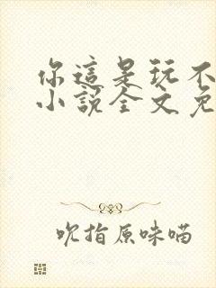 你这是玩不起呀小说全文免费阅读封面