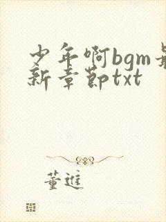 少年啊bgm最新章节txt