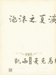 泡沫之夏演员表封面