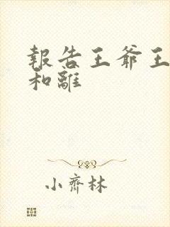 报告王爷王妃要和离