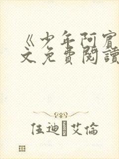 《少年阿宾》全文免费阅读封面