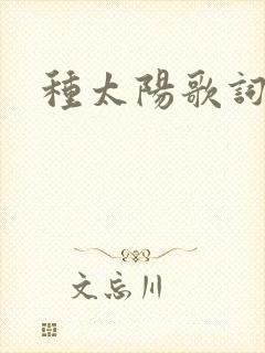 种太阳歌词封面