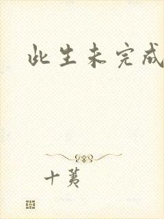 此生未完成封面