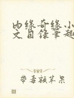 内缘奇缘小说全文目录笔趣阁