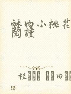 酥肉小桃花全文阅读