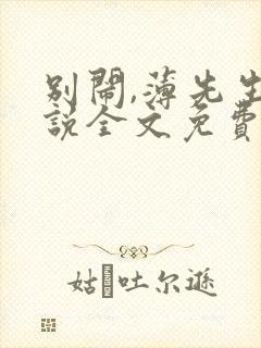 别闹,薄先生小说全文免费阅读