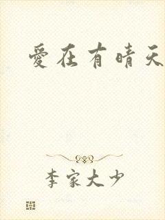 爱在有晴天封面