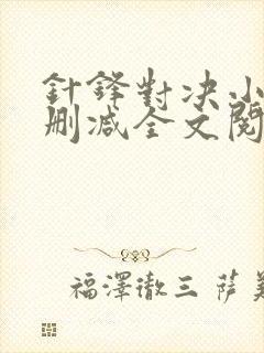 针锋对决小说未删减全文阅读