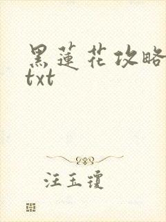 黑莲花攻略手册txt