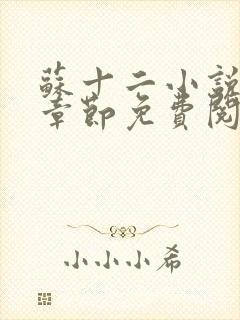 苏十二小说最新章节免费阅读全文