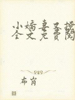 小娇妻又撩又甜全文免费阅读