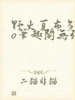 野火夏布多昂po笔趣阁无弹窗封面