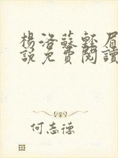 杨洛苏轻眉笔小说免费阅读