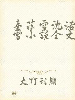 秦菲雪沈浩秦菲雪小说全文免费阅读求书