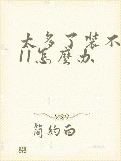 太多了装不下h11怎么办封面