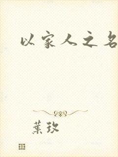 以家人之名小说封面