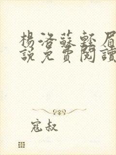 杨洛苏轻眉笔小说免费阅读封面