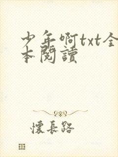 少年啊txt全本阅读封面