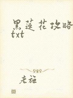 黑莲花攻略手册txt