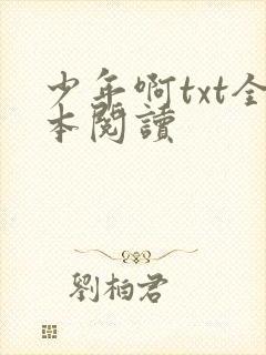 少年啊txt全本阅读