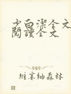 少白洁全文免费阅读全文封面