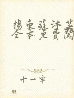 杨东苏沐芸小说全本免费阅读下载