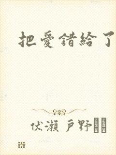 把爱错给了你封面