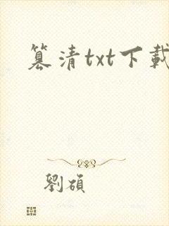 篡清txt下载封面