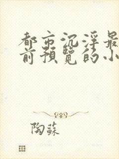 都市沉浮最快超前预览的小说3030封面