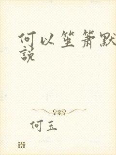 何以笙箫默 小说封面