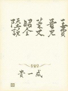 陆昭菱晋王的小说全文免费阅读