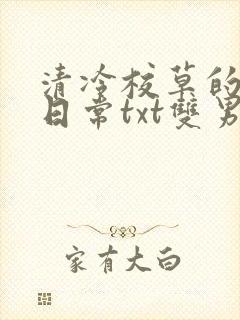 清冷校草的抹布日常txt双男主