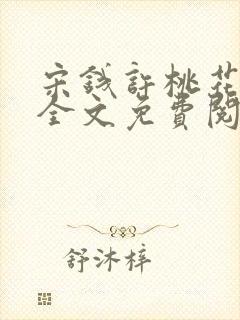 宋钱许桃花小说全文免费阅读