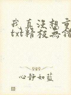 我真没想重生啊txt精校无错版