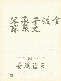 父承子液金银花露原文封面