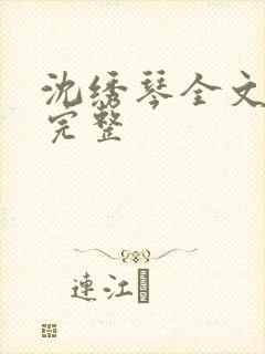 沈绣琴全文阅读完整