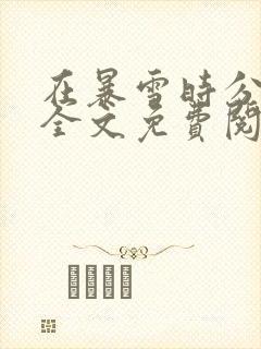 在暴雪时分小说全文免费阅读