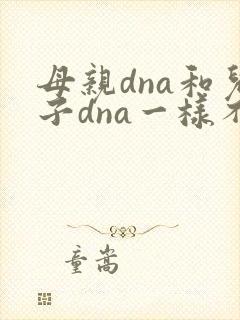 母亲dna和儿子dna一样不