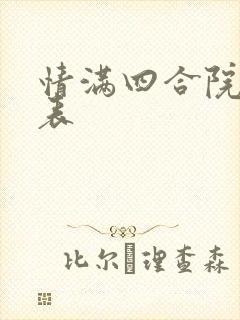 情满四合院演员表